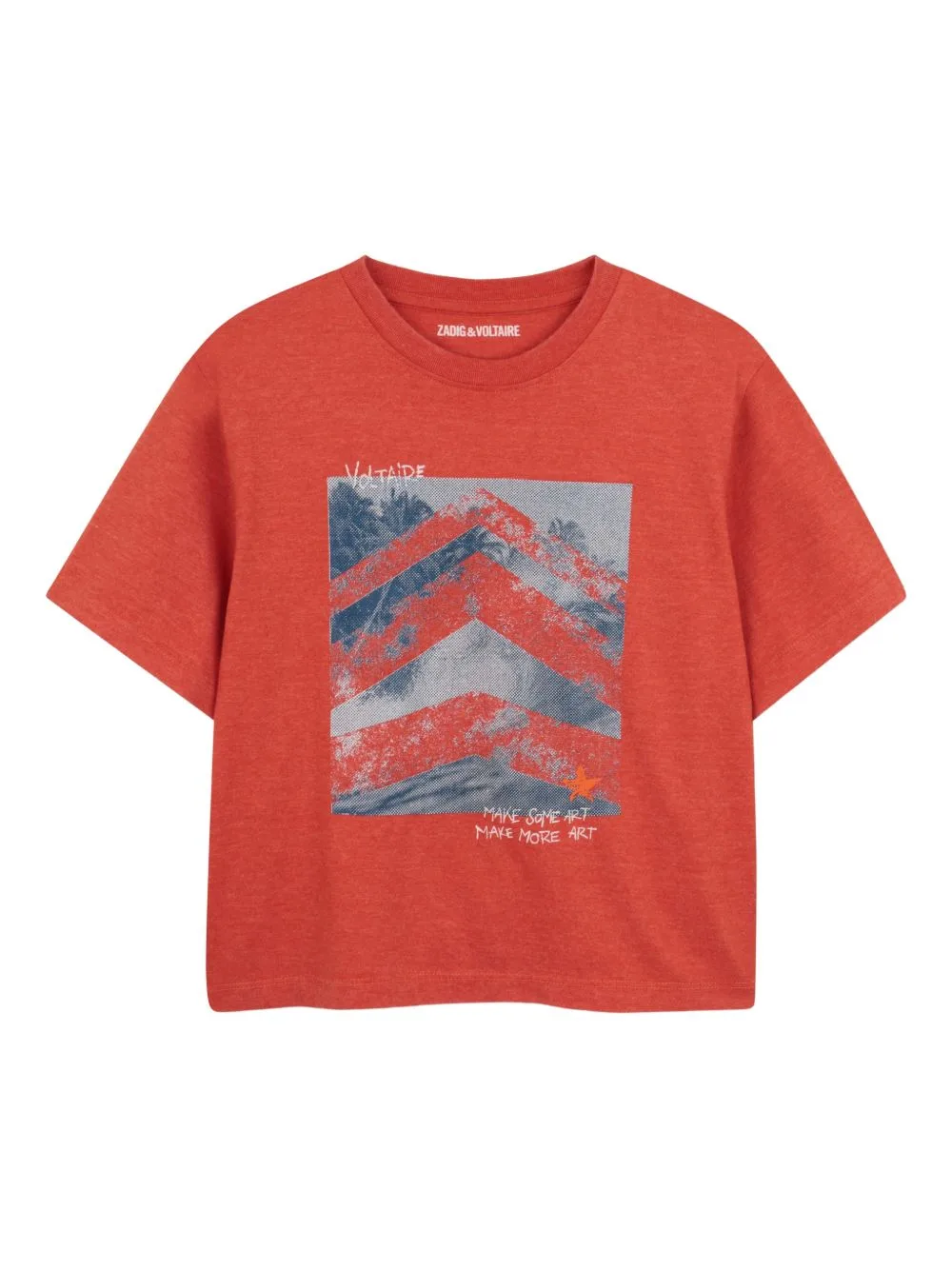 Print-Detail Crew Neck T-Shirt by Zadig & Voltaire Kids