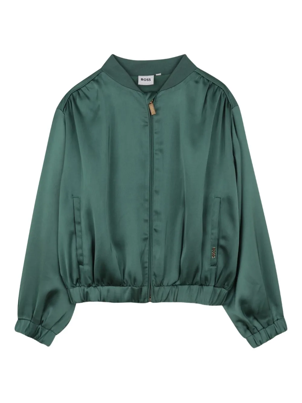 Gathered Zip-Up Bomber Jacket by BOSS Kidswear