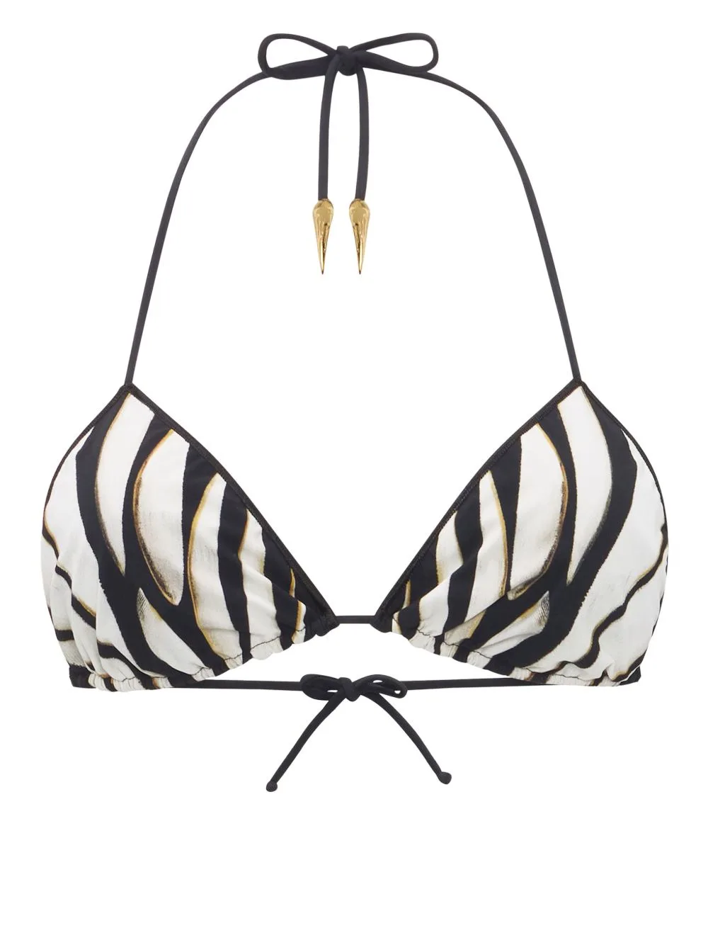 Ray of Gold-Print Bikini Top by Roberto Cavalli