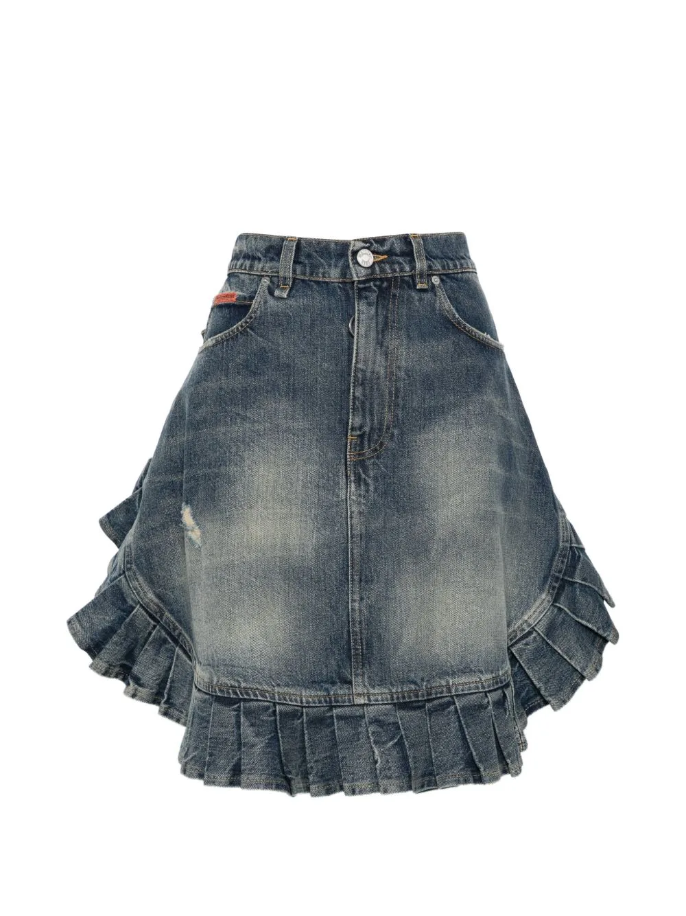 Denim Ruffled Skirt by Martine Rose
