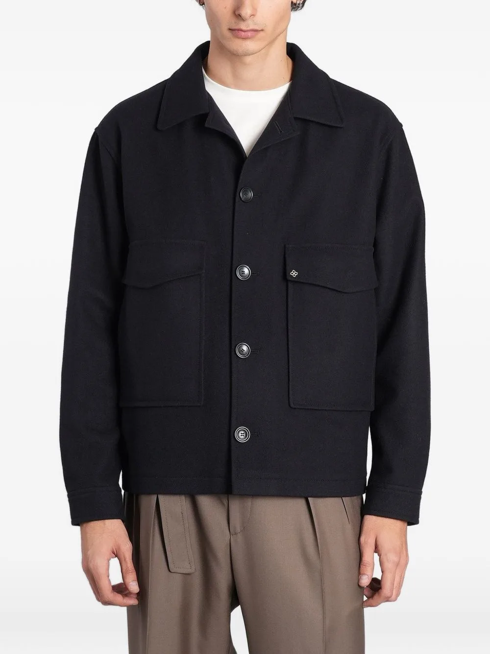 Button-Up Patch-Pocket Jacket