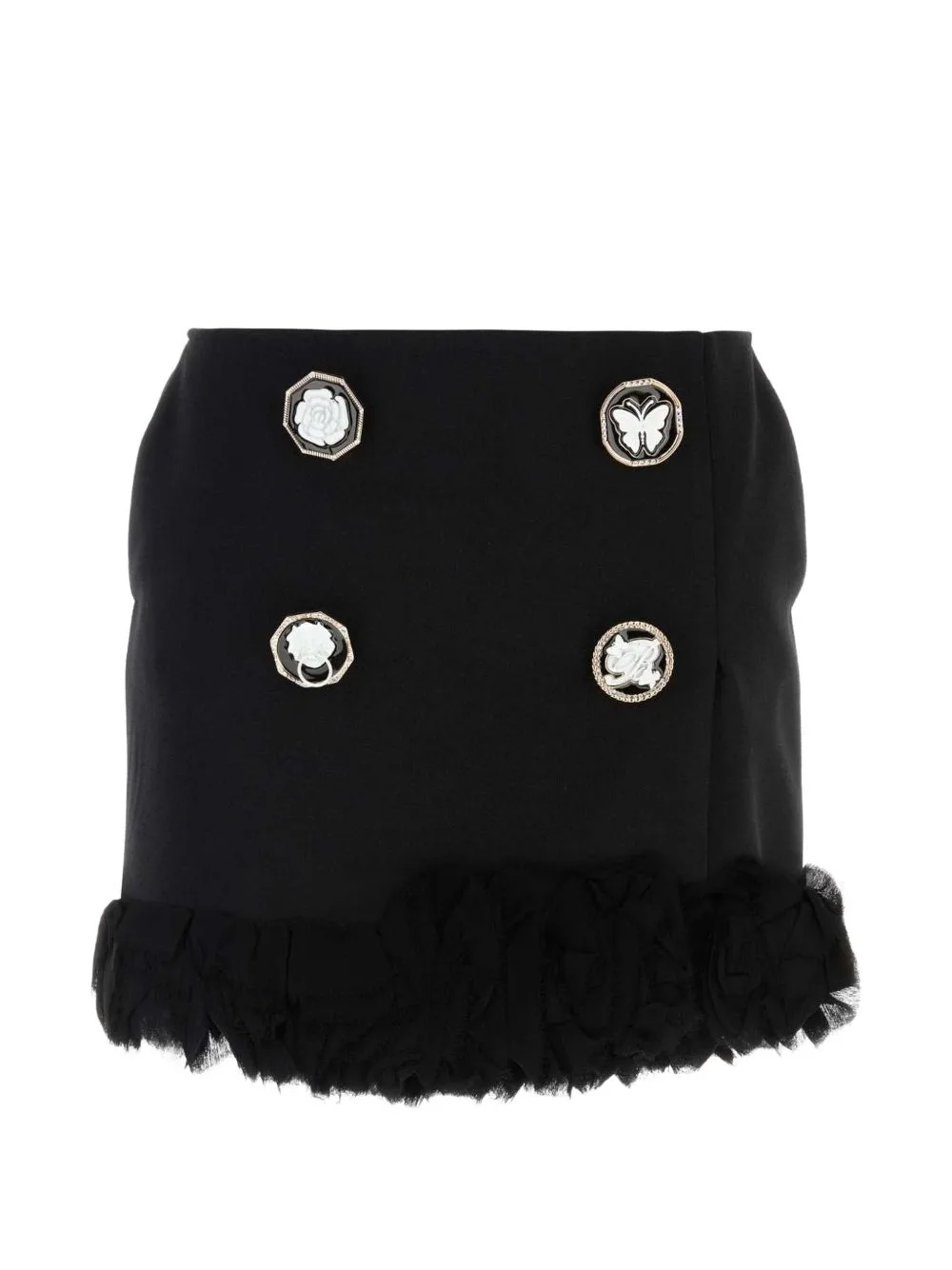 Jewel-Buttons Mini Skirt by Blumarine
