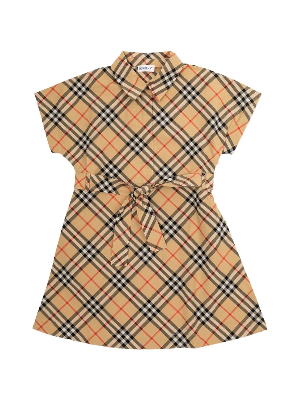 Archive Check Belted Mini Dress by Burberry Kids