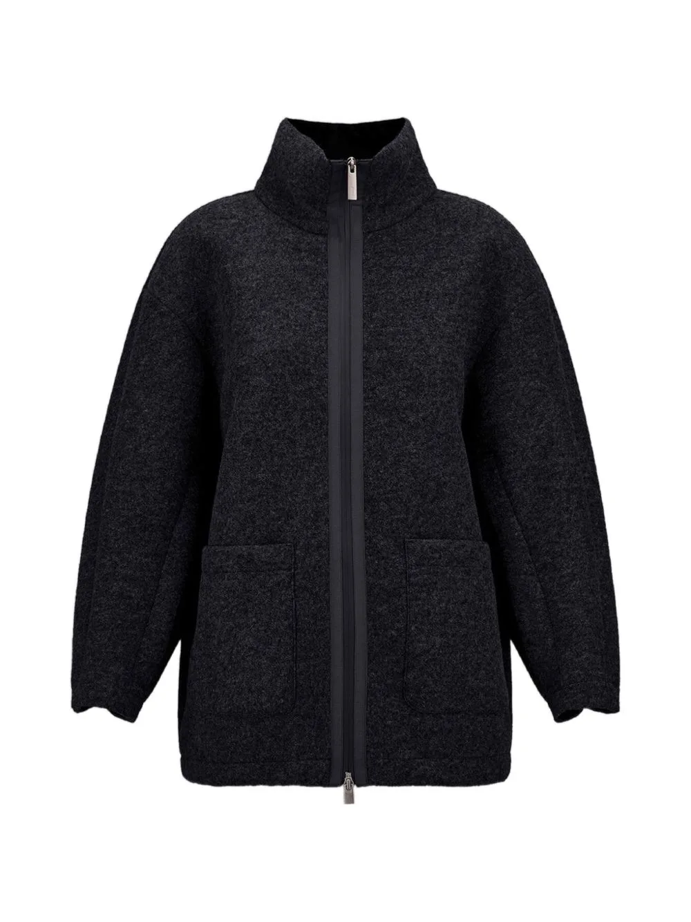 Laminar High-Neck Wool-Blend Jacket
