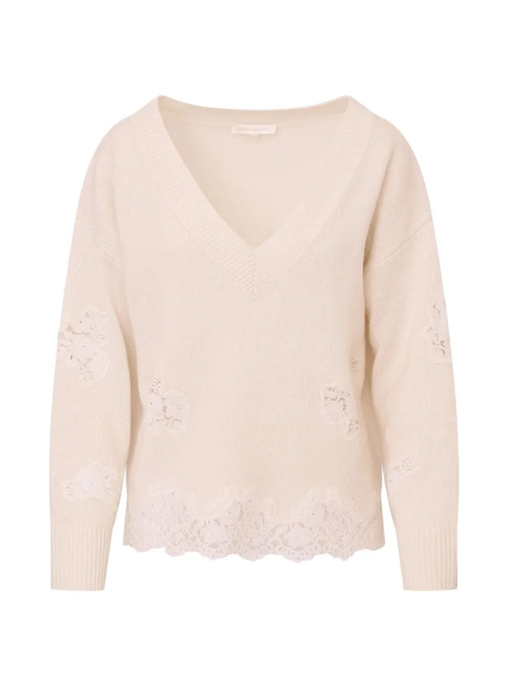 Ardena Lace-Trimmed Sweater by LoveShackFancy