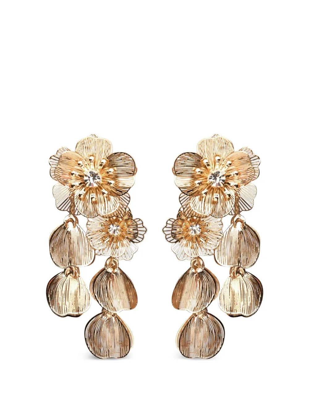 Floral-Drop Clip-On Earrings