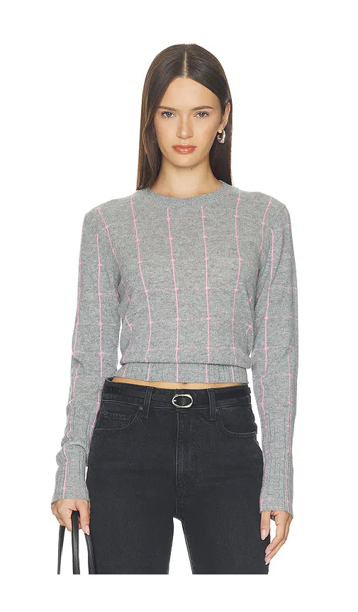 Shrunken Checker Crew Sweater by Guest In Residence