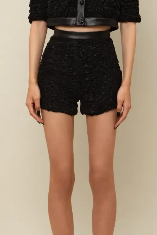 Blair Whimsical Lambskin-Trimmed Novelty Shorts by Contessa Mills