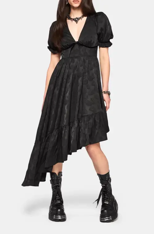 Elaria Jacquard Asymmetric Midaxi Dress by Disturbia