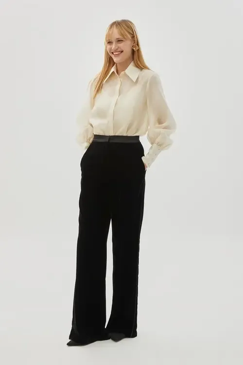 Bradyn Pants Straight Cut Velvet Pants by Exquise