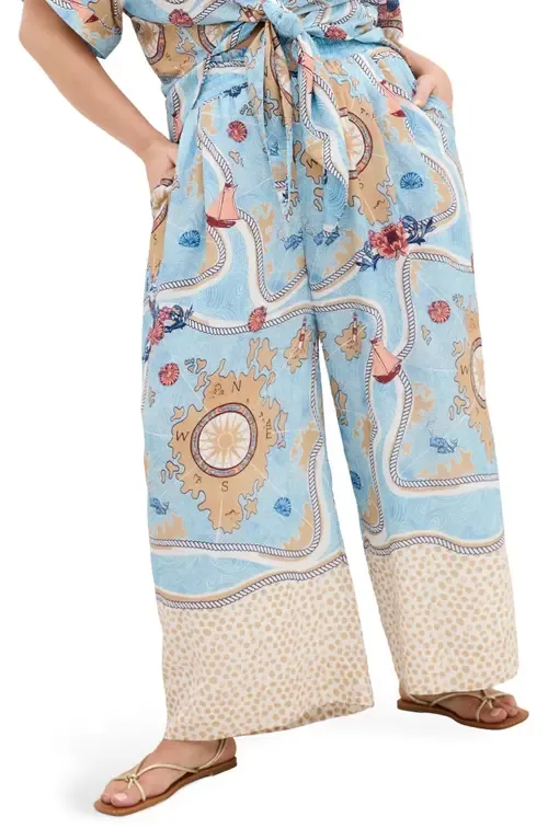 Postcard Print Pants by City Chic