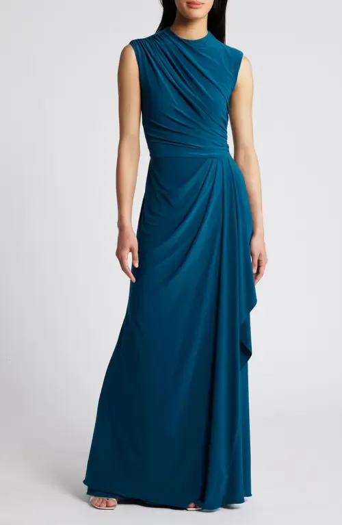 Ruched Sleeveless Gown by Betsy & Adam