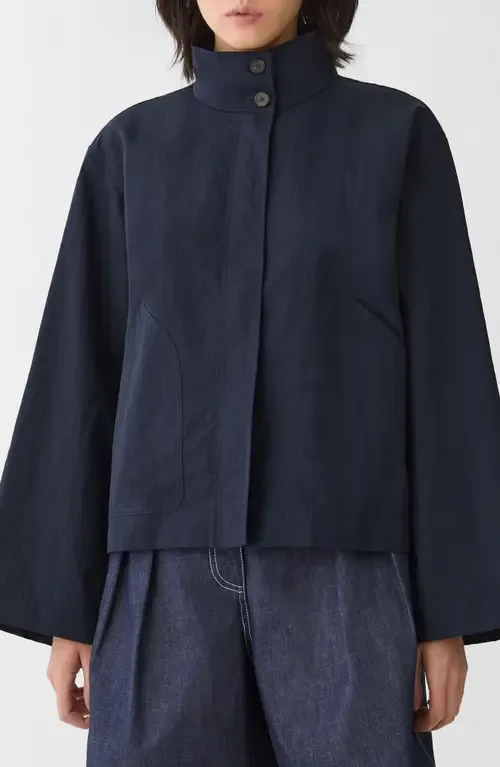 Calvary Twill Funnel Neck Jacket by Lafayette 148 New York