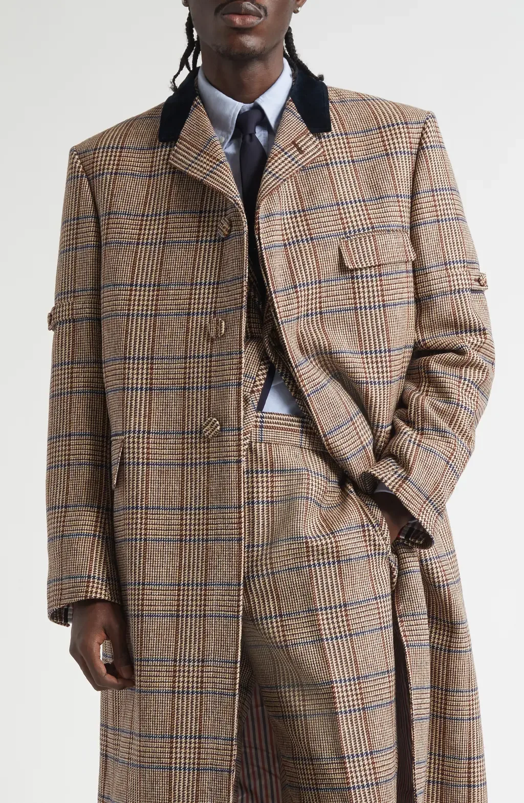 Hunting Tweed Chesterfield Coat by Thom Browne