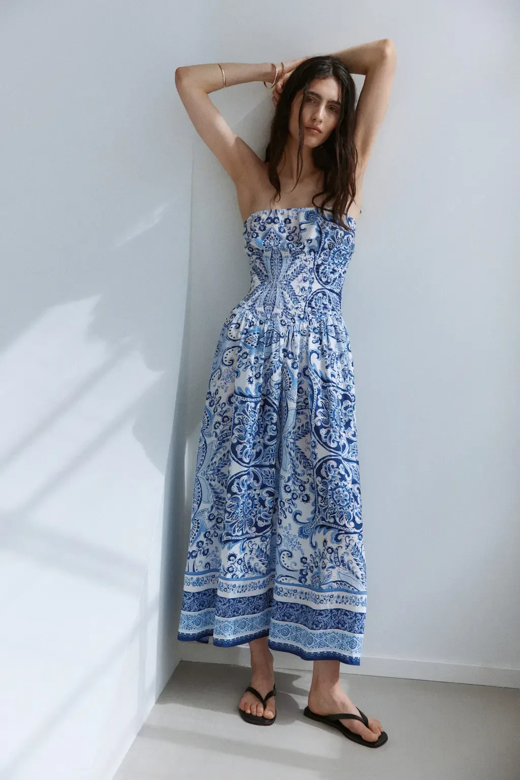 Smocked Bandeau Dress by H&M