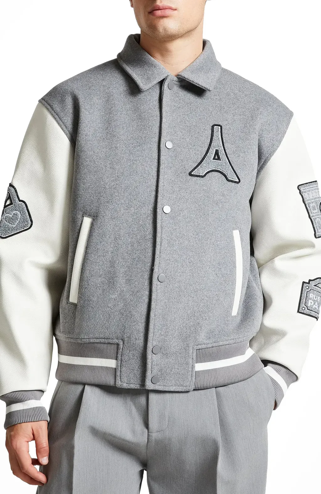 Oscar Mona Lisa Wool Blend Varsity Jacket by Manière De Voir