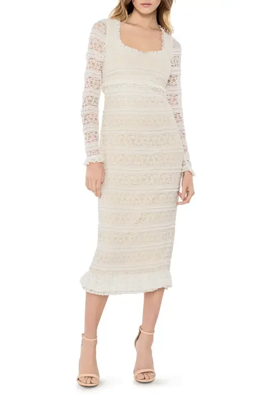 Lidia Lace Long Sleeve Sheath Dress by LIKELY