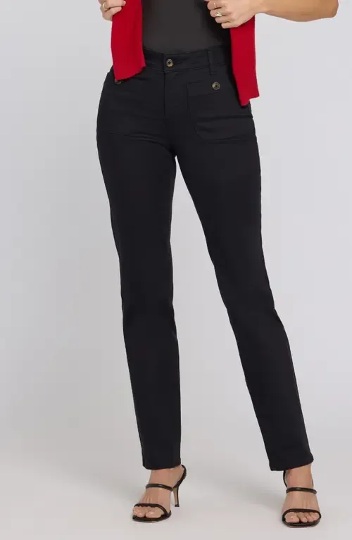 Marilyn Round Patch Pocket Straight Leg Jeans by NYDJ
