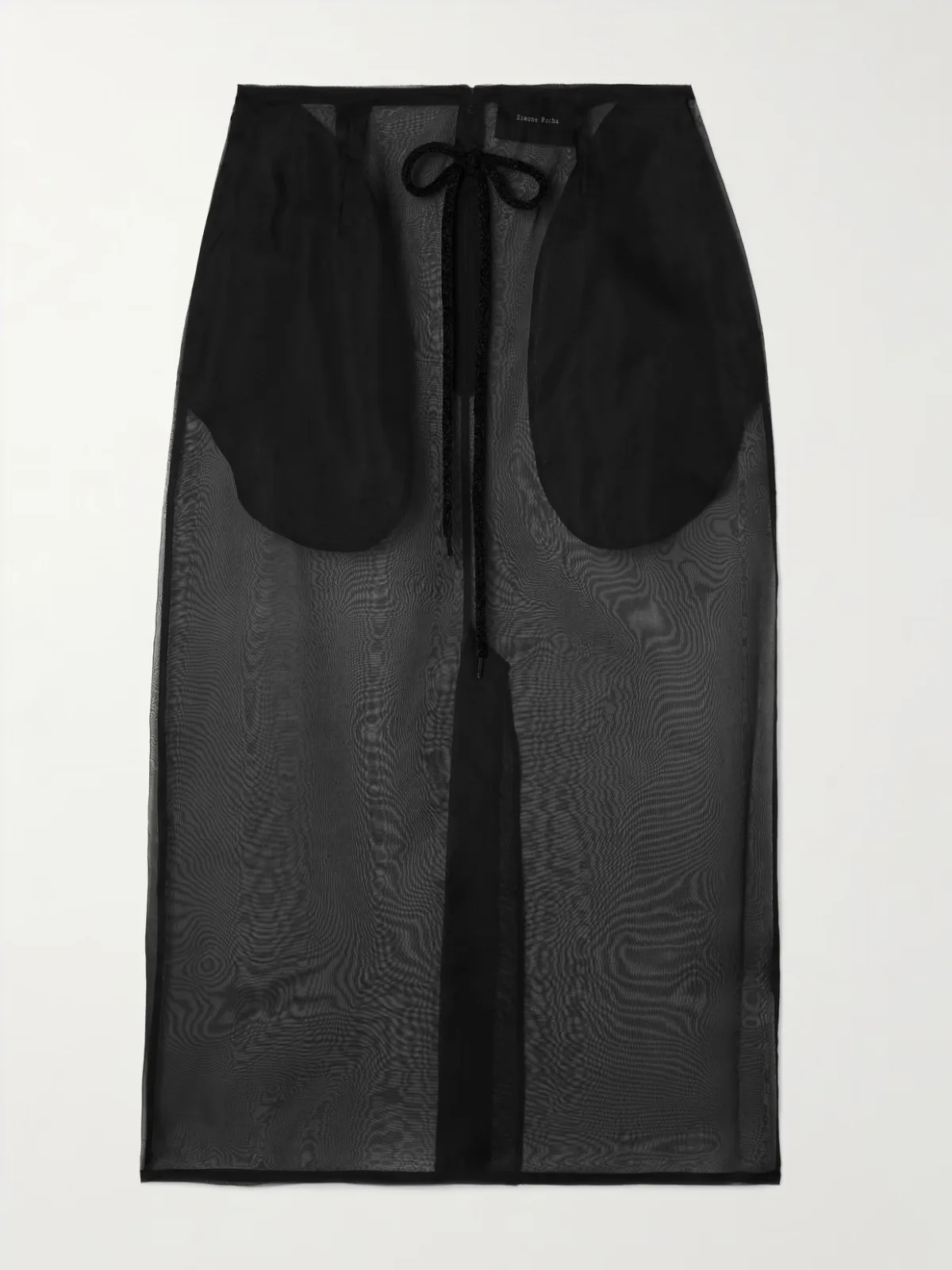 - Bow-detailed Silk-organza Midi Skirt -