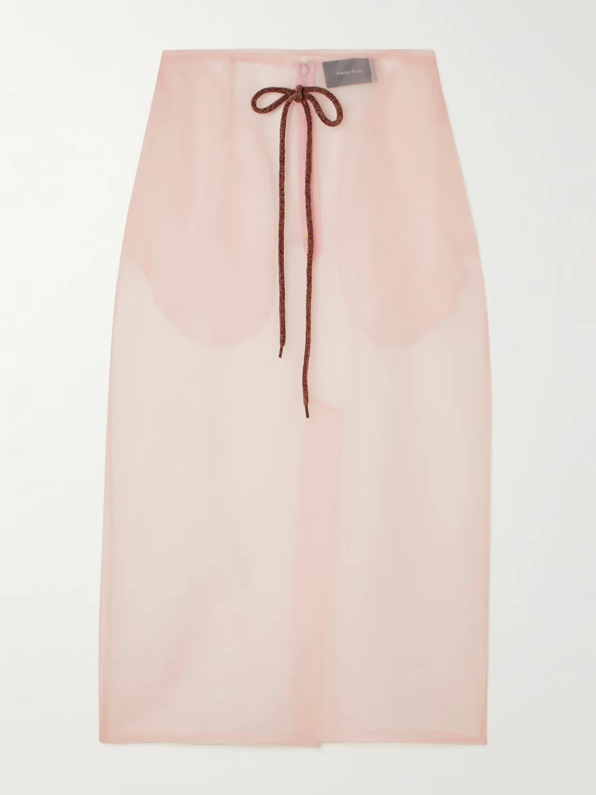 - Bow-detailed Silk-organza Midi Skirt -
