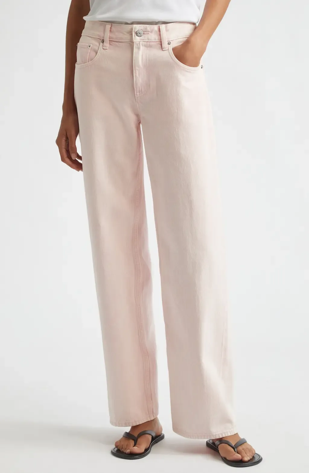 Wide Leg Organic Cotton Jeans by Helmut Lang