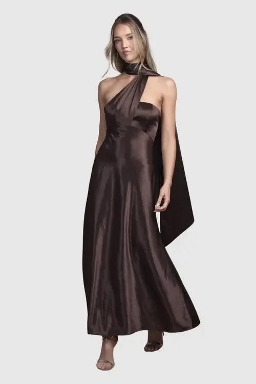 Satin Scarf Detail Maxi Bridesmaid Dress by Coast
