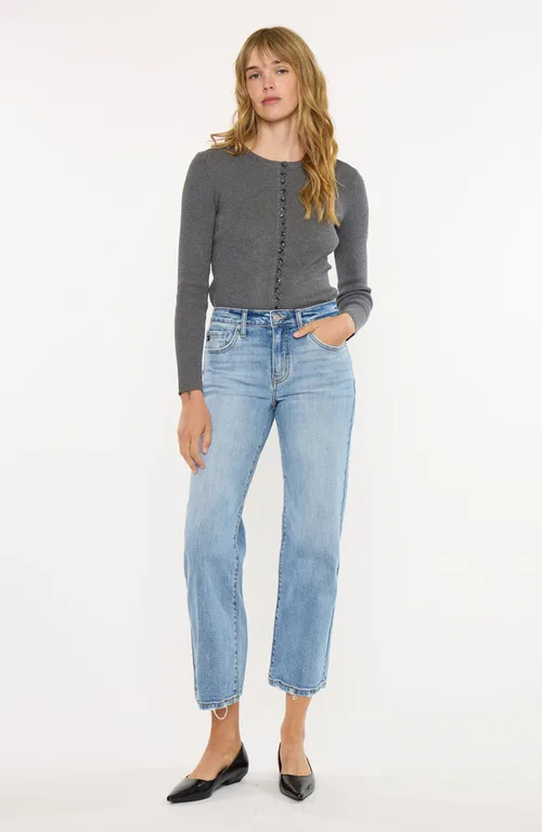 Melissa High Rise Slim Wide Leg Jeans by KanCan