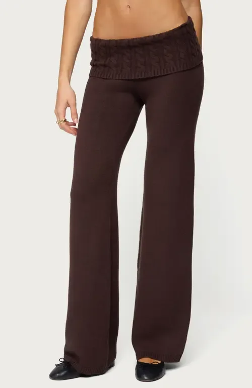 Lula Cable Stitch Waistband Flare Pants by EDIKTED