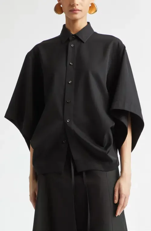 Wool Twill Button-Up Shirt by Bottega Veneta