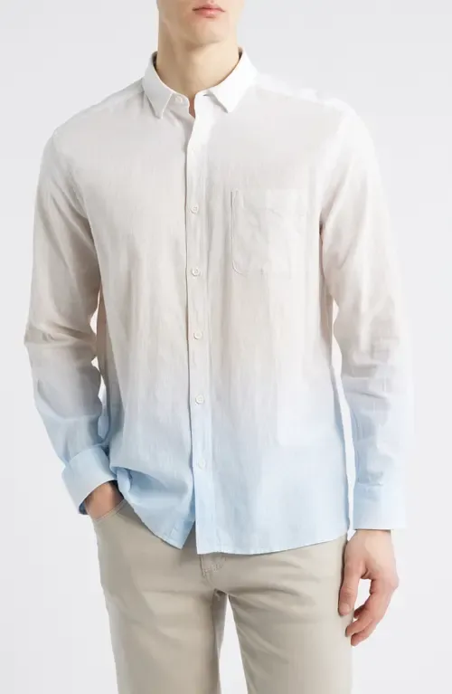 Ombré Linen & Cotton Button-Up Shirt by Johnston & Murphy