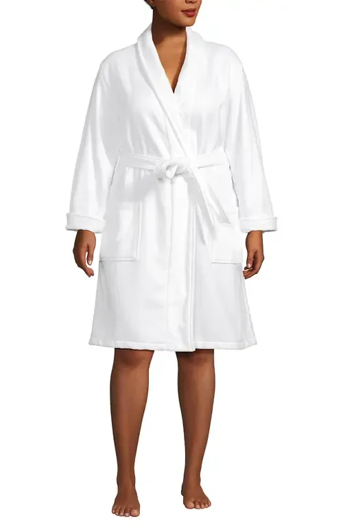 Cotton Terry Knee Length Spa Bath Robe by Lands' End