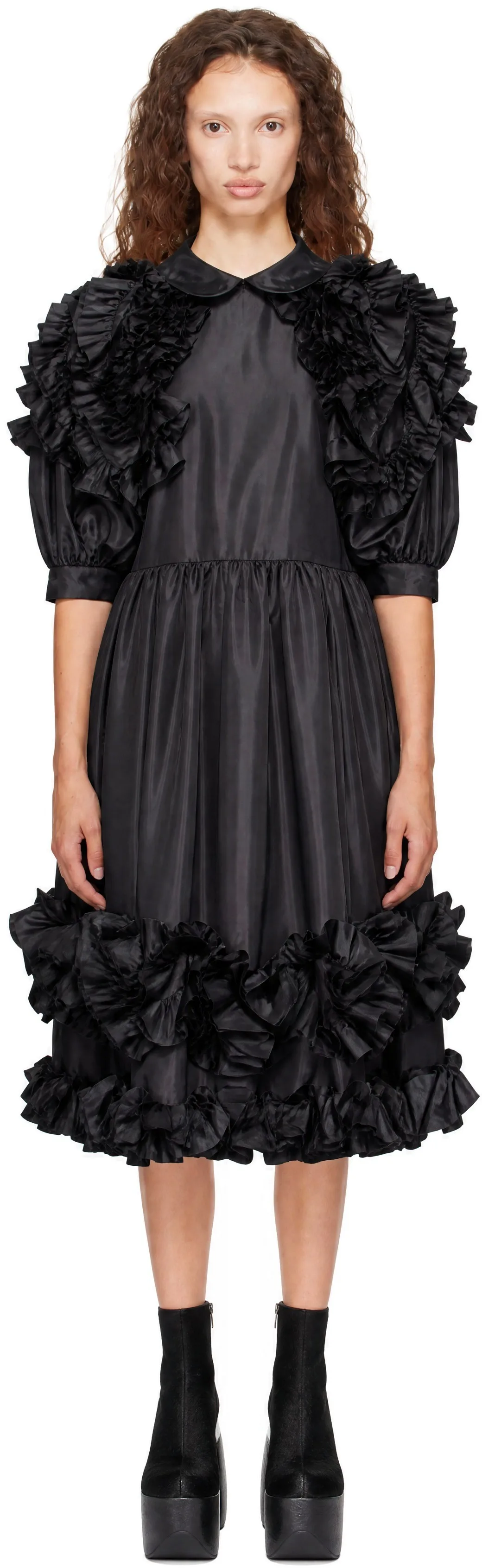 Taffeta Garment Washed Midi Dress by Comme des Garçons Comme des Garçons