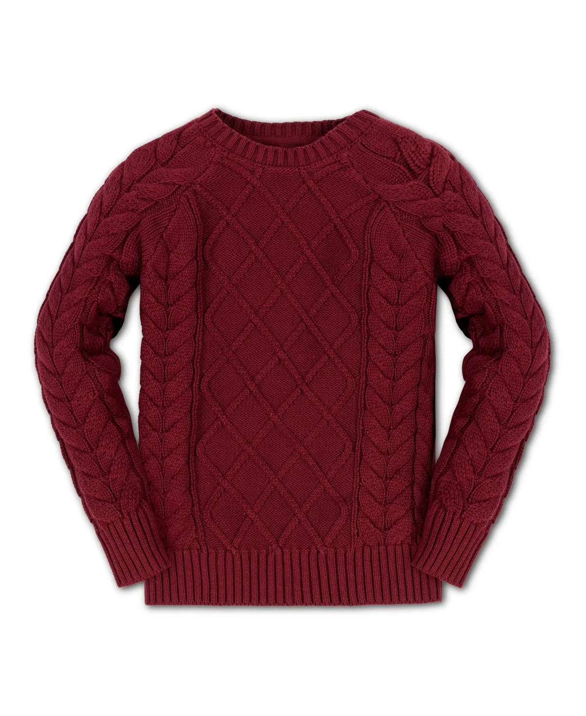 Organic Long Sleeve Raglan Fisherman Cable Sweater by Hope & Henry