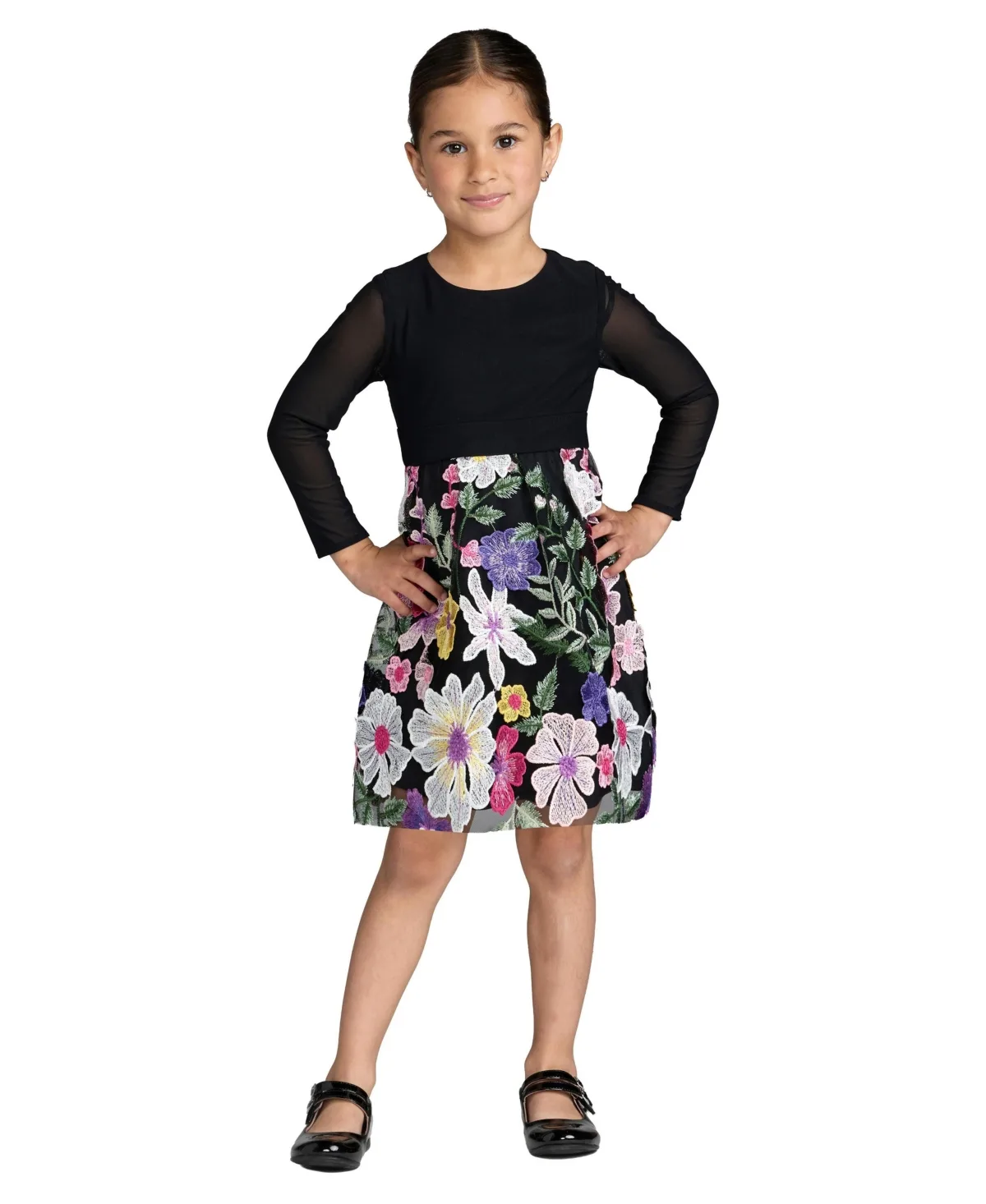 Floral Embroidered Long Sleeve Dress by Mac Duggal