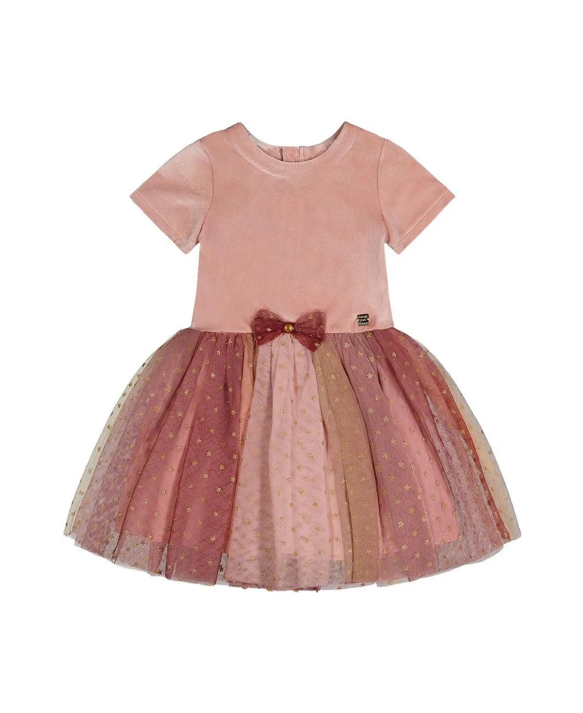 Bi-Material Dress with Gradient Print Skirt by Deux Par Deux