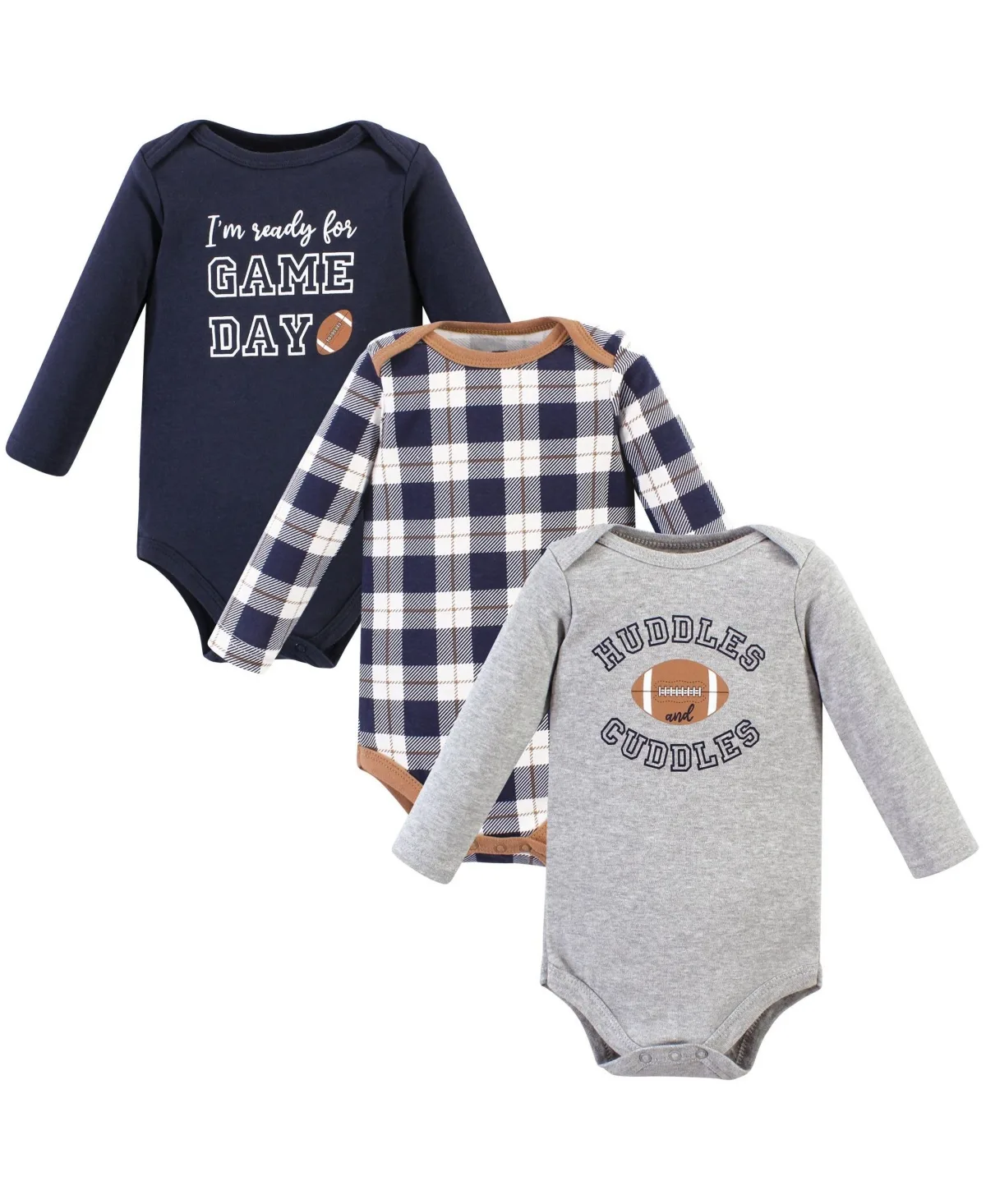 Hudson Cotton Long-Sleeve Bodysuit 3Pk by Hudson Baby