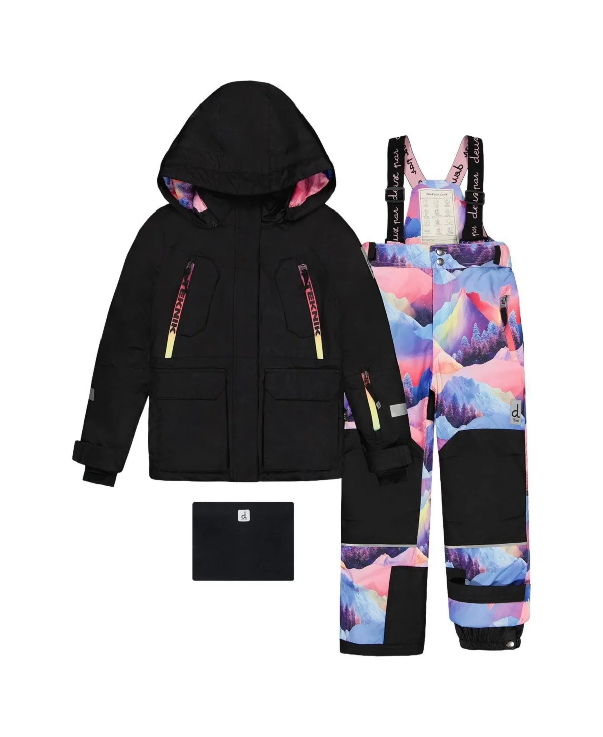 Two Piece Teknik Snowsuit Print with Mountains by Deux Par Deux