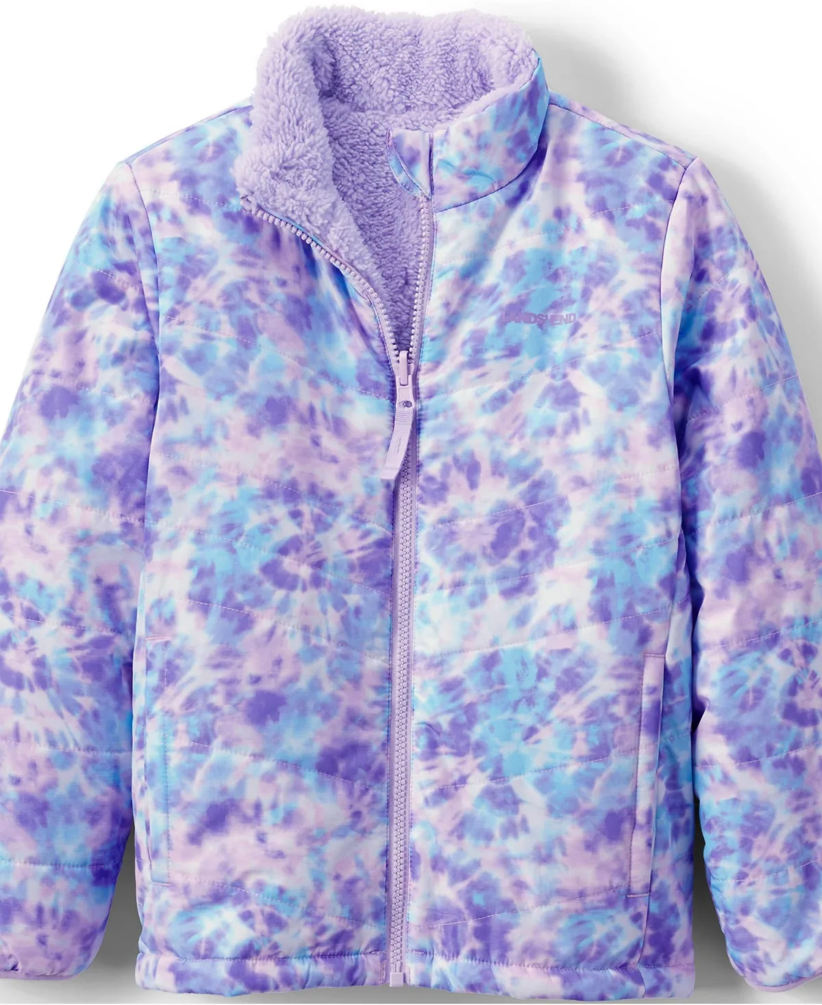 Reversible Fleece Puffer Jacket by Lands' End