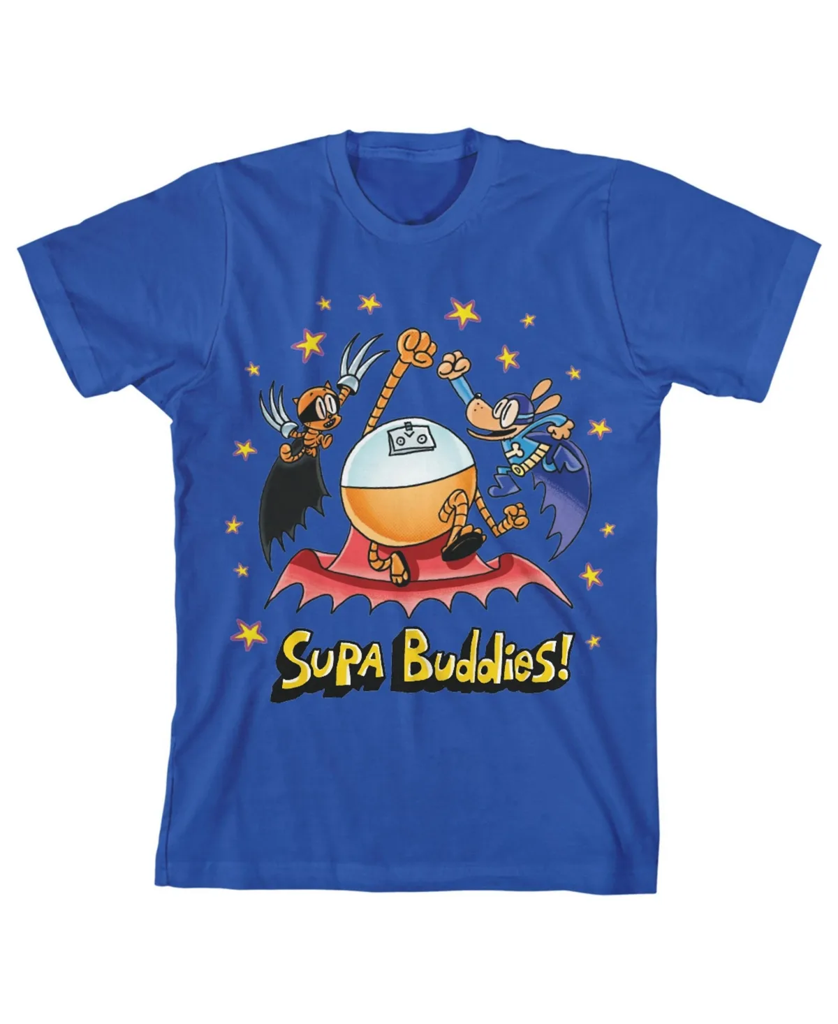 Supa Buddies Crew Neck Short Sleeve T-Shirt by Dog Man