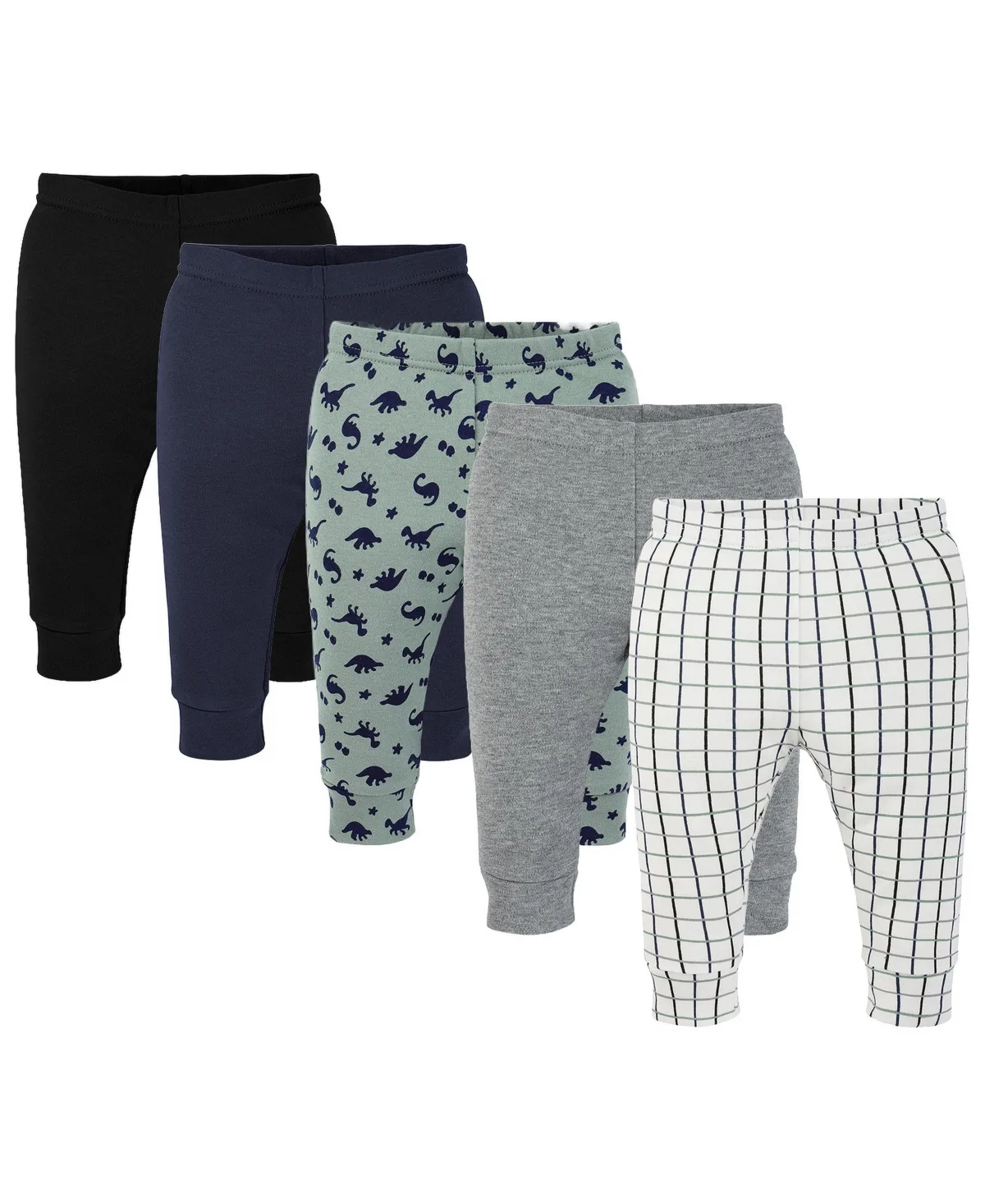 Camo Dino Pull-On Cotton Pants, 5-Pack by The Peanutshell