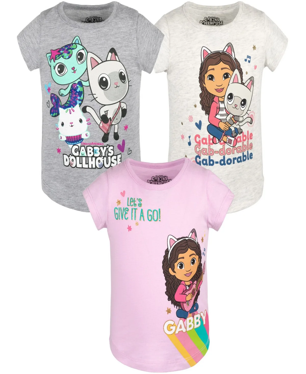 Dreamworks Gabbys Dollhouse Pandy Paws 3 Pack T-Shirts by Gabby's Dollhouse