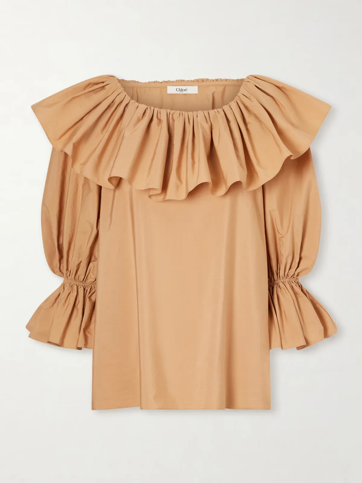 - Ruffled Cotton-poplin Top -
