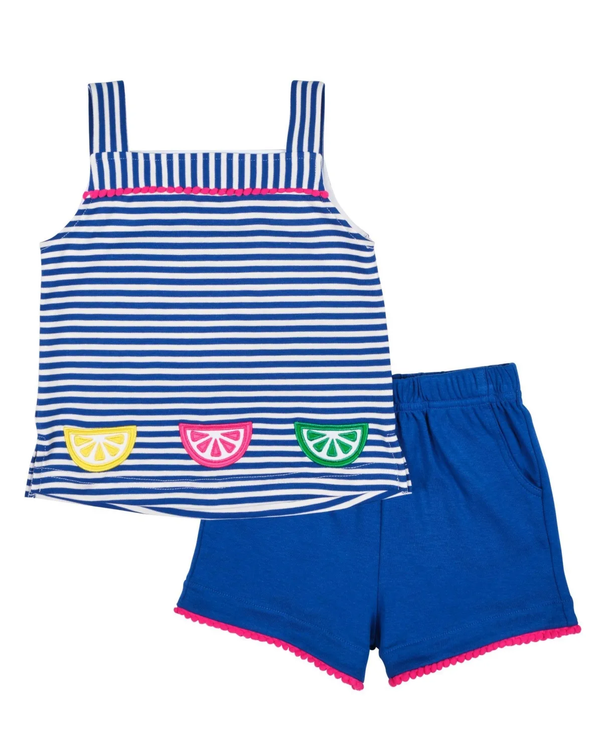 Stripe Knit Short Set with Fruit Slices by Florence Eiseman