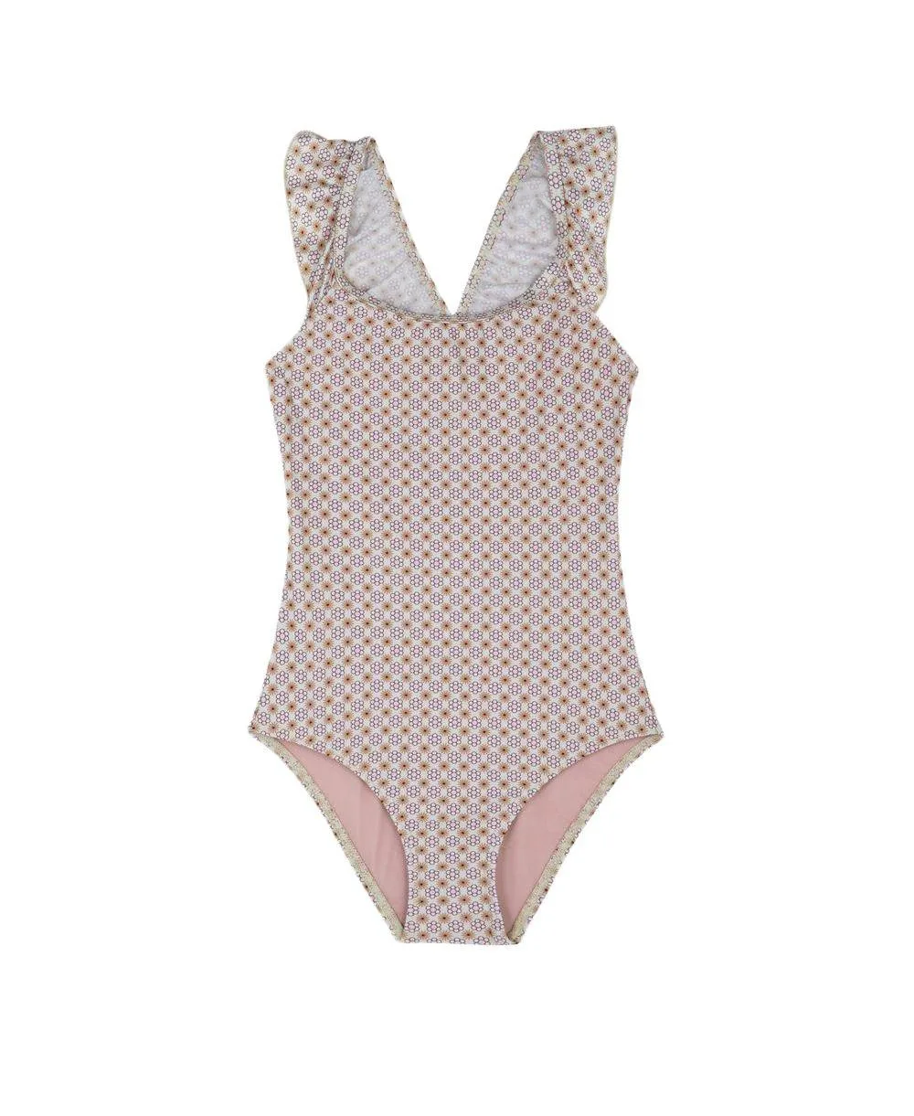 Vacation Mode Square Neck Ruffle One Piece by Gottex Kids