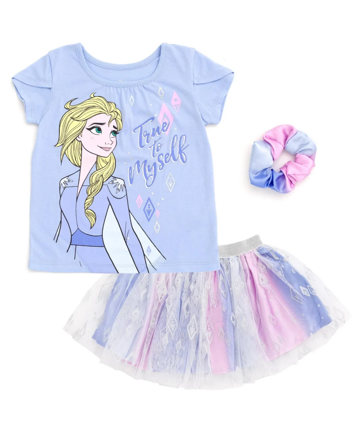 Disney Princess Moana T-Shirt Tulle Skirt and Scrunchie 3 Piece Outfit Set by Frozen