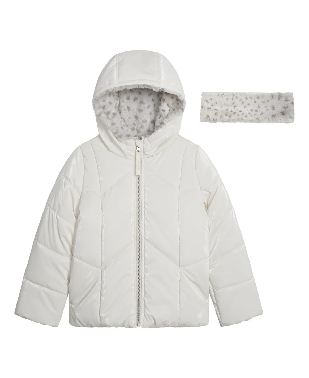 Reflective Shine Fashion Puffer Jacket by Jessica Simpson