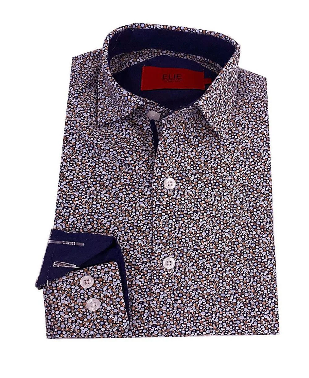 Printed Short Sleeve Slim Fit Shirt by Elie Balleh