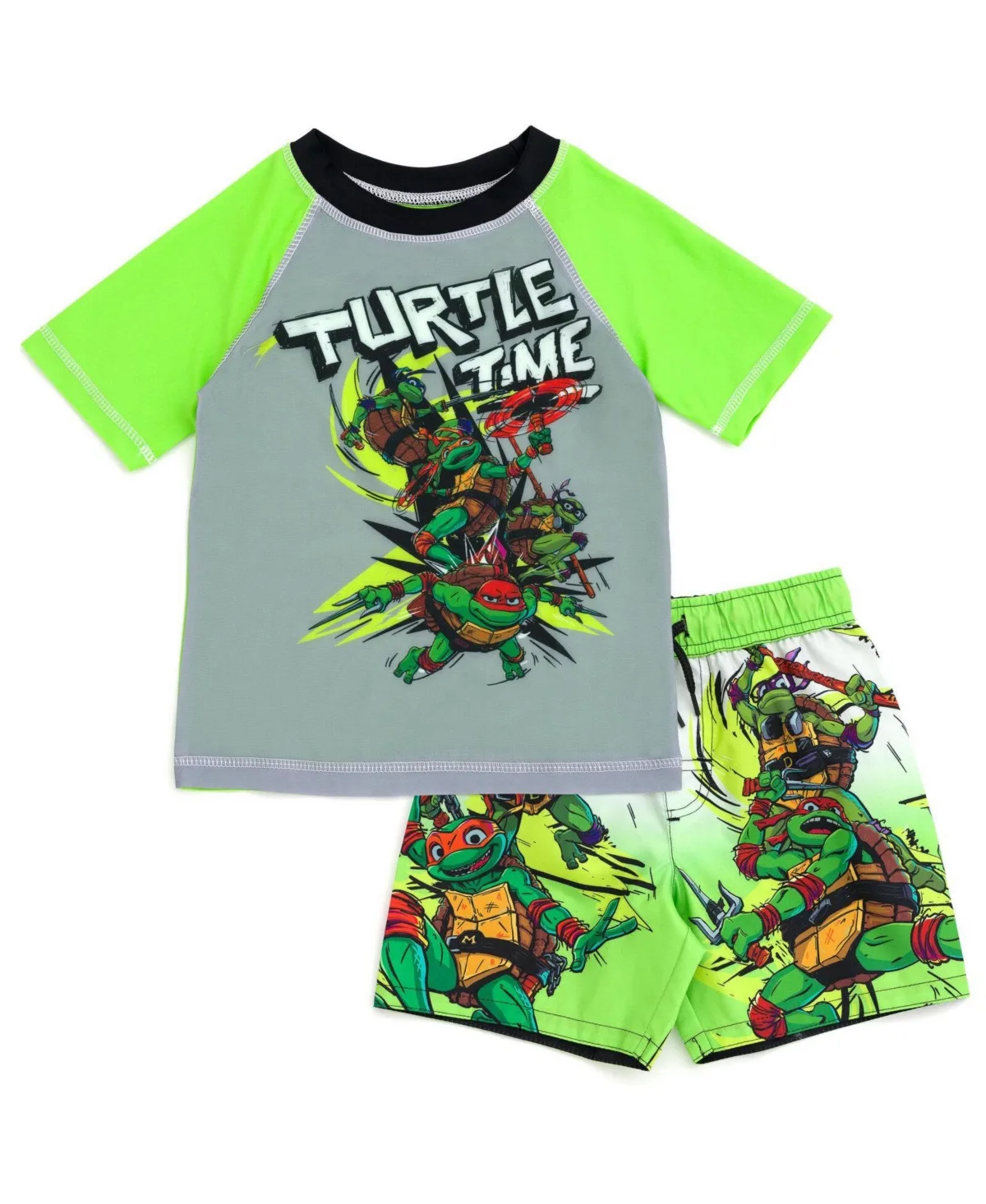 2-Piece Swimwear Rash Guard and Swim Trunks Set by Teenage Mutant Ninja Turtles