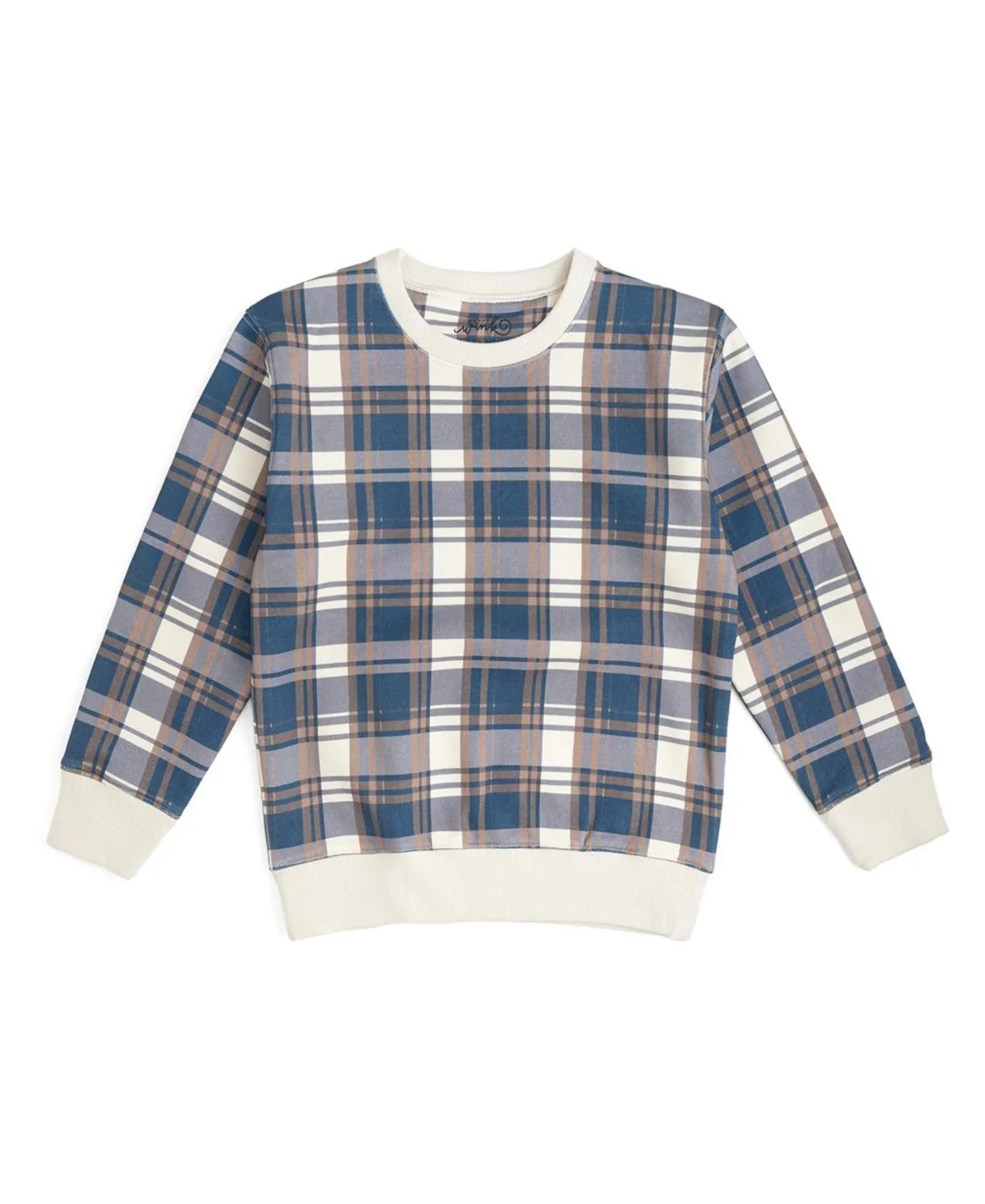 Navy Plaid Sweatshirt by Sweet Wink