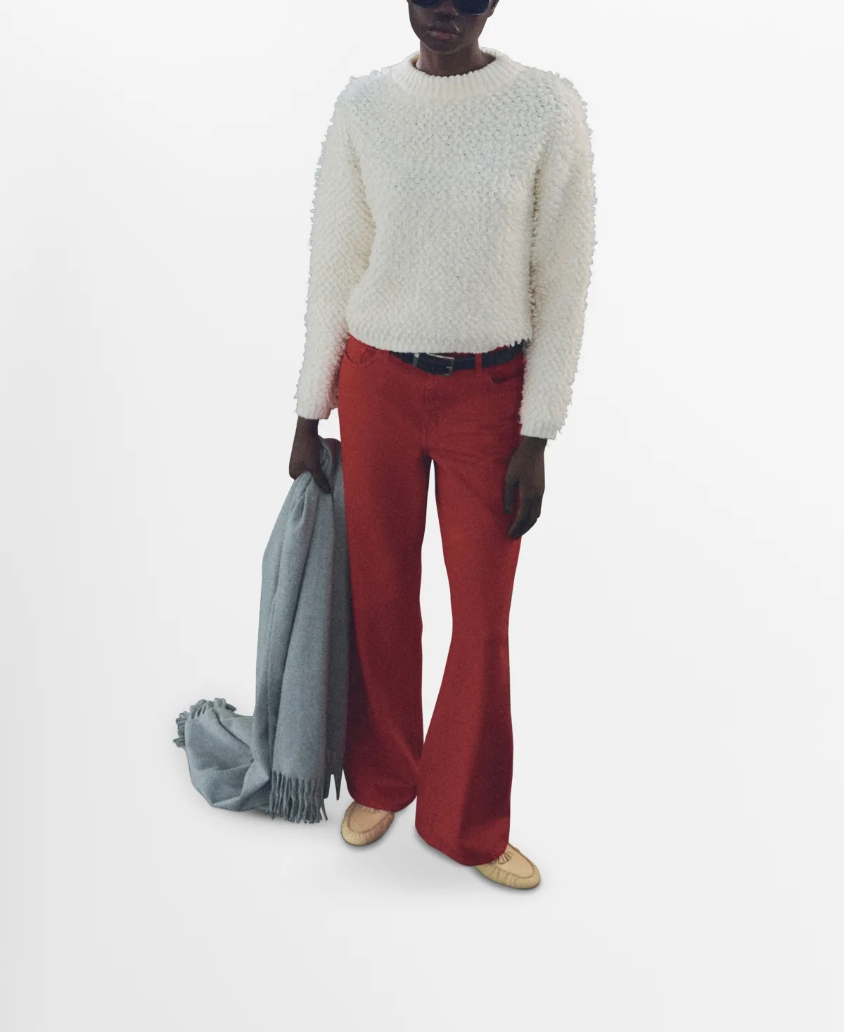 Round Neck Boucle Sweater by Mango